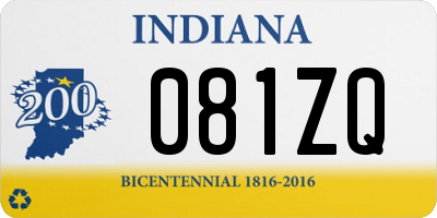 IN license plate 081ZQ