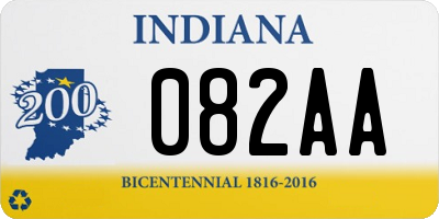 IN license plate 082AA