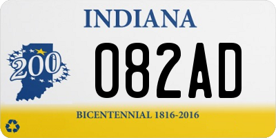 IN license plate 082AD