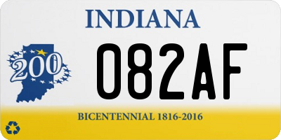 IN license plate 082AF