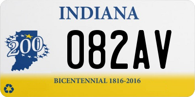 IN license plate 082AV