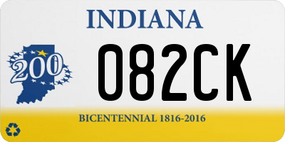 IN license plate 082CK