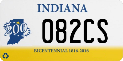 IN license plate 082CS