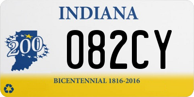 IN license plate 082CY