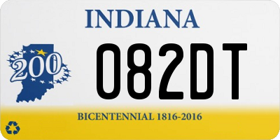 IN license plate 082DT