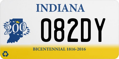 IN license plate 082DY