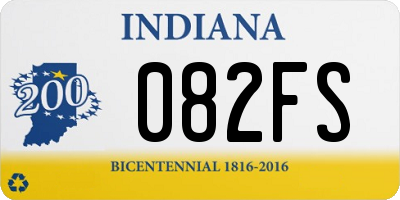 IN license plate 082FS