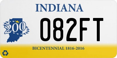 IN license plate 082FT