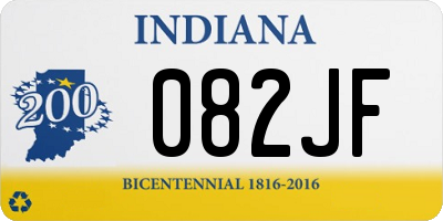 IN license plate 082JF