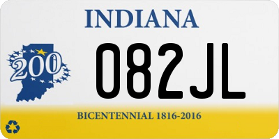 IN license plate 082JL