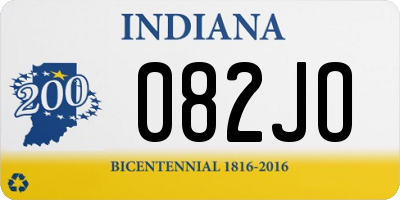 IN license plate 082JO