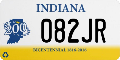 IN license plate 082JR