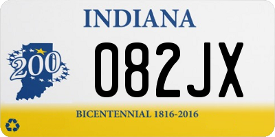 IN license plate 082JX