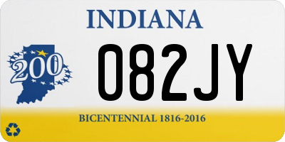 IN license plate 082JY