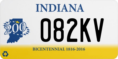 IN license plate 082KV