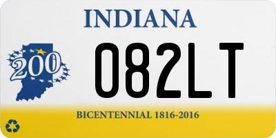 IN license plate 082LT