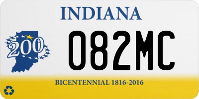 IN license plate 082MC