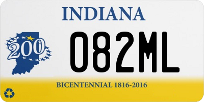 IN license plate 082ML