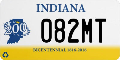 IN license plate 082MT