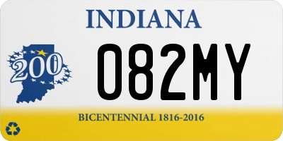 IN license plate 082MY