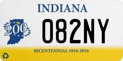 IN license plate 082NY