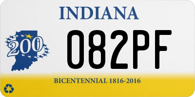 IN license plate 082PF
