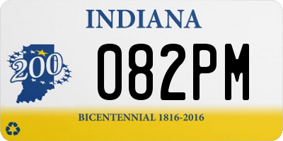 IN license plate 082PM