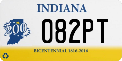 IN license plate 082PT