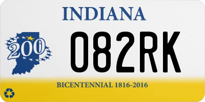 IN license plate 082RK