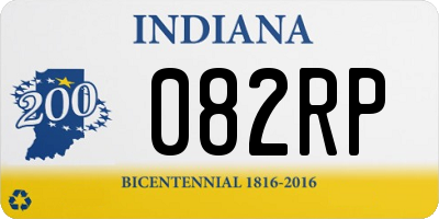 IN license plate 082RP