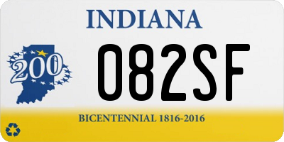 IN license plate 082SF