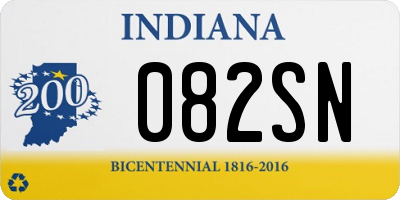 IN license plate 082SN