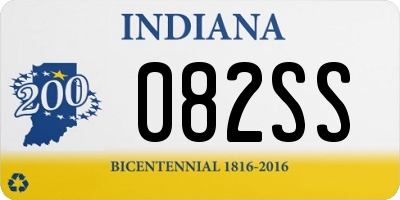 IN license plate 082SS