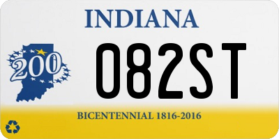 IN license plate 082ST