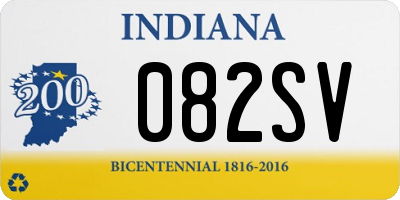 IN license plate 082SV