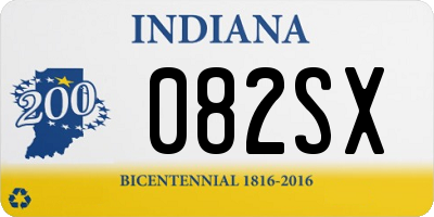 IN license plate 082SX