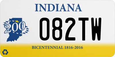 IN license plate 082TW