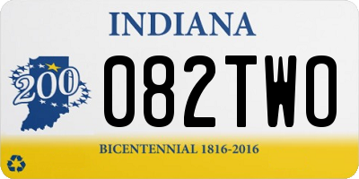 IN license plate 082TWO