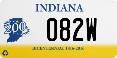 IN license plate 082W