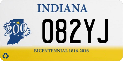 IN license plate 082YJ