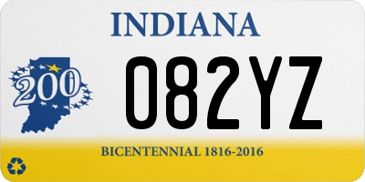 IN license plate 082YZ
