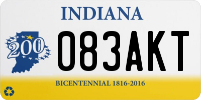 IN license plate 083AKT
