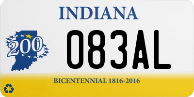 IN license plate 083AL