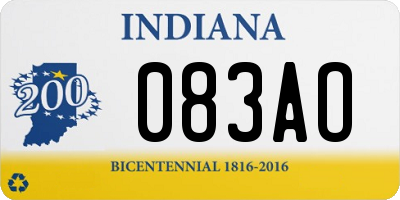 IN license plate 083AO