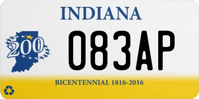 IN license plate 083AP