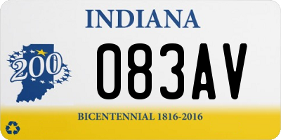 IN license plate 083AV