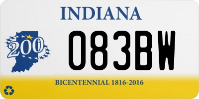 IN license plate 083BW