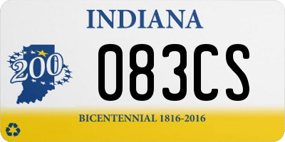 IN license plate 083CS