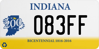 IN license plate 083FF