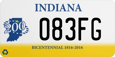 IN license plate 083FG